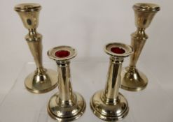 A Pair of Silver Travelling Candlesticks, Birmingham hallmark, dated 1974, William Adams, approx 260