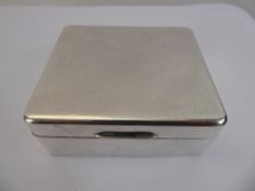 A Square Garrard & Co Silver Cigarette Box, Birmingham hallmark, dated 1955.