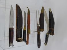 A Miscellaneous Collection of Knives, including Kukri, small Bowie knife, together with a knife