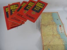 Seven Vintage Shell Road Maps of Australia, including Adelaide, Queensland, Western Australia, North