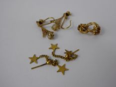 Three Pairs of Lady's 18 ct Gold Earrings, approx 5.6 gms (tested).