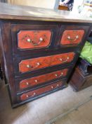 A Chinese Style Chest of Drawers, two short drawers to top, three long drawers below, approx 77 x 31