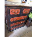 A Chinese Style Chest of Drawers, two short drawers to top, three long drawers below, approx 77 x 31