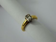 A 1.05 Ct Emerald Cut Solitaire Diamond Ring, the diamond of F/G colour and VVS1/VVS2 clarity,
