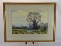 Brian Sheward Original Watercolour, entitled ' Rabbit Shooting', approx 53 x 33 (image only), framed