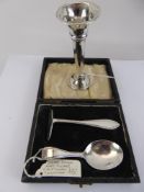 A Silver Christening Set, comprising boxed spoon and pusher, Birmingham hallmark, dated 1922, silver