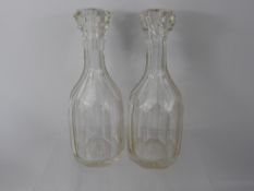 A Pair of Victorian Cut Glass Wine Carafes, approx 26 cms