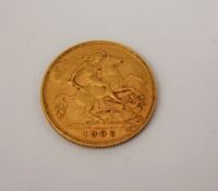 1906 Edward VII Gold Half Sovereign.