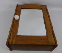 A Vintage Oak Mirror-Fronted Wall Cabinet, together with a mahogany wall sconce. (2)
