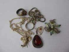 Miscellaneous Silver and Other Jewellery, including an elephant pendant and chain, another silver