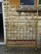 A Victorian Single Four Poster Brass Bed, comprising of front, back and rails, approx 121 x 250 x