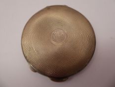 A Lady's Vintage Silver Compact, Chester hallmark, mm Walker & Hall, dated 1939, approx 63 gms,