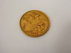 1872 Queen Victoria Gold Full Sovereign.