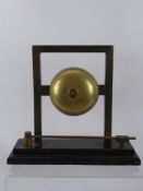 A Vintage Oriental Style Brass Prayer Bell. The bespoke piece having an 'A' frame design with