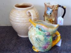 Miscellaneous Carlton Ware Style Porcelain, including a Hornsea Pottery Fauna jug depicting a