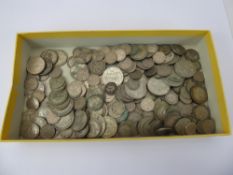 Miscellaneous GB Coins, circa 1920's+ Six Pence, Shillings, Florins and Half Crowns, approx 1400