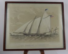 The 'America' Schooner Race, Friday August 22nd 1851, a hand coloured lithograph published by