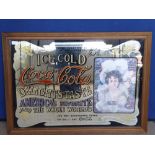 A Oak Framed Coco Cola Mirror, 'America's Favourite and the World, depicting a Victorian lady,
