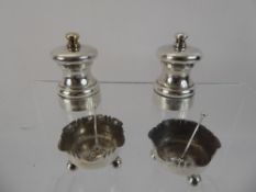 A Silver Peter Piper Condiment Set, comprising pepper and salt grinder, London hallmark together