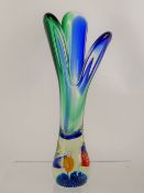 A Murano Style Glass Vase, with floral inclusions, approx 35 cms high.