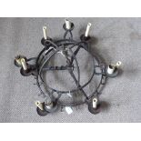 A Wrought Iron Game Keeper's Crown, converted for lighting. (1)