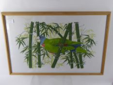 A Woven Picture of a Parrot 67 x 42 cm.