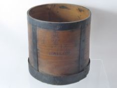 A Vintage One Gallon Wooden Drum Measure.