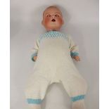 An Antique Armand Marseilles German Bisque-Headed Doll, blue sleeping eyes, open mouth revealing