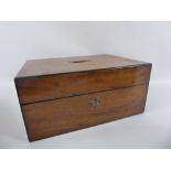 Three Boxes, including small mahogany tea caddy, small mahogany writing box and walnut silk-lined