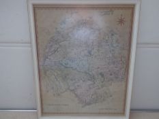 A Vintage Map of Herefordshire, framed and glazed, approx 45 x 55 cms published by John Stockdale,