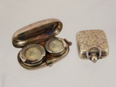 Two Silver Sovereign Cases, the first a double sovereign case, Birmingham hallmark, dated 1913, mm