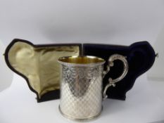 A Victorian Silver Christening Mug, Sheffield hallmark, dated 1864, mm Martin Hall & Co, in the