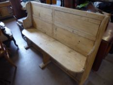 A Vintage Bleached Pine Settle, approx 150 x 50 x 103 cms.