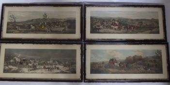 Four Framed Engravings by C.R. Stock, of paintings by W.J. Shayer, depicting seasonal horse and