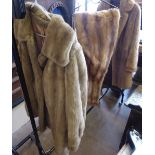 Three Fur Garments, comprising a stole and two coats, one a size 10 the other a size 12.