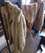Three Fur Garments, comprising a stole and two coats, one a size 10 the other a size 12.