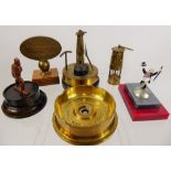Miscellaneous Brass, including a Trench Art Ashtray, etched V.J 1945 together with a brass medallion