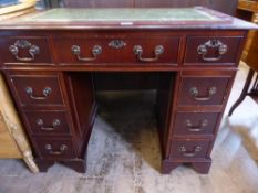 A Small Twin-Pedestal Desk, approx 55 x 90 x 73 cms.