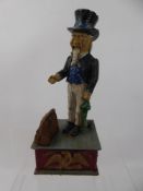 An American Cast Metal "Uncle Sam" Money Box, mechanism is working, approx 28 cms.