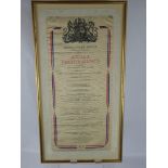 An Original British Silk Souvenir Programme, printed by William Clowes & Sons Ltd, 'Royal Opera