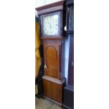 A 19th Century Oak Long Case Clock, Russell & Vickers Lancaster, glazed door flanked by columns,