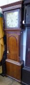 A 19th Century Oak Long Case Clock, Russell & Vickers Lancaster, glazed door flanked by columns,