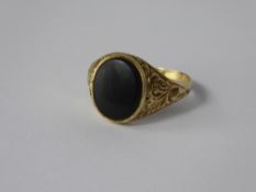 Gentleman's 9ct Gold Onyx Seal Ring,