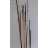 Antique Tribal Artefacts, including a spear, one bamboo bow and a quantity of bamboo fishing