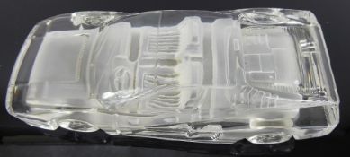 A Cut Glass Ferrari Desk Paperweight, approx 19 x 8 cms.