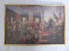A Print depicting "Signing of the Constitution", based on the original by Howard Chandler