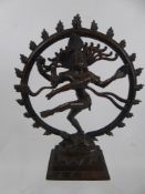 An Indian Copper Figure of Hindu Lord Shiva Nataraja, dancing the Tandavam, approx 24 x 20 cms