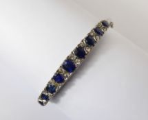 A Lady's Vintage 14/15 ct Sapphire and Diamond Bracelet.