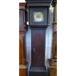 A Late 18th Century Wilks Wolverton Stained Oak Long Case Clock, brass face with weights and