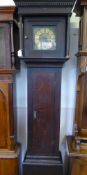 A Late 18th Century Wilks Wolverton Stained Oak Long Case Clock, brass face with weights and